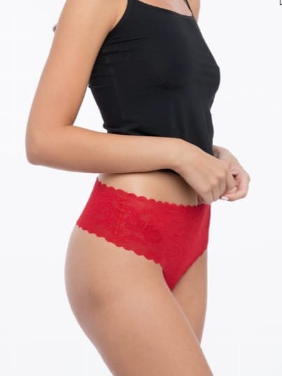 Seamless Wonder Lace Red Tanga