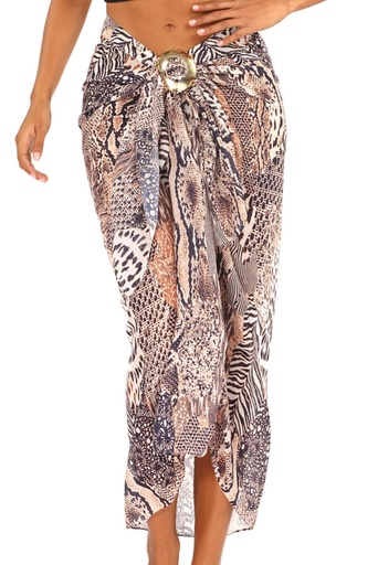 [D95CH-4] Pareo Margie Cover up Brown