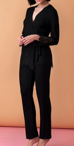 [PYJAMAS 4521] Soothe Lucrecia Cross Over  Pants Set